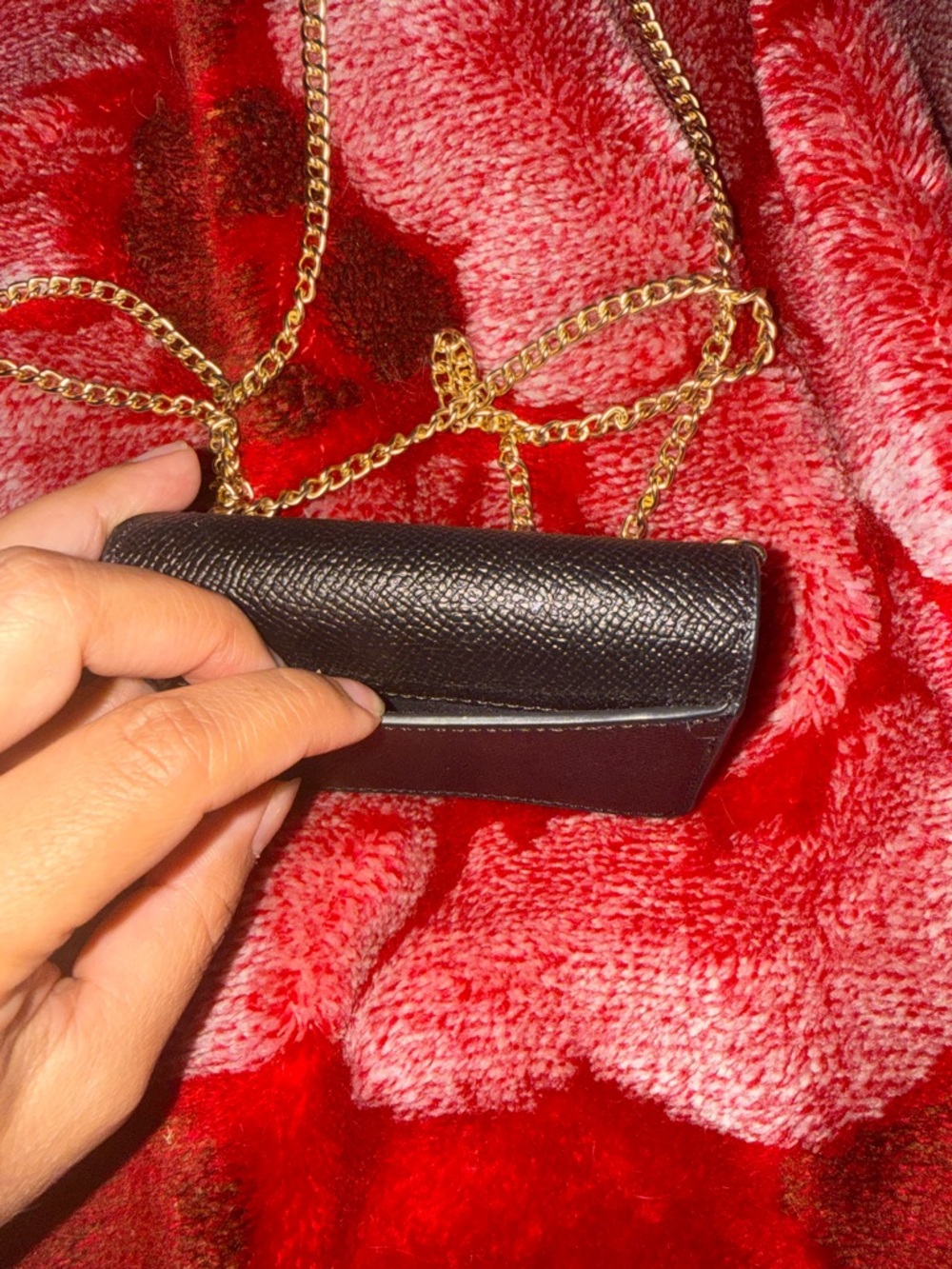 Coach Black Crossbody Wallet with Gold Chain Strap - Picture 3 of 4
